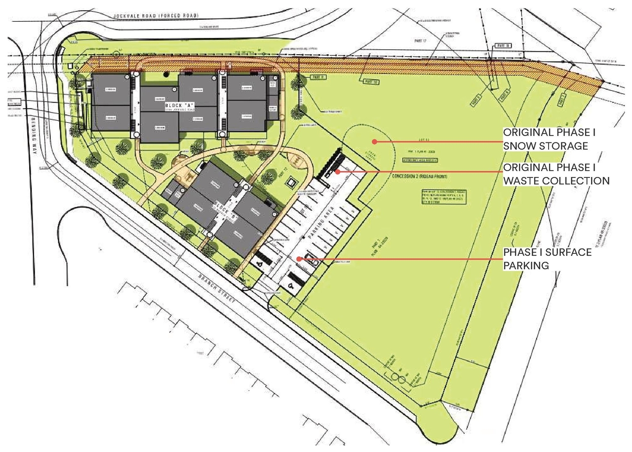 Construction site plan for project from page 30 of the file '2025-05-27 - Urban Design Brief - D07-12-25-0071'