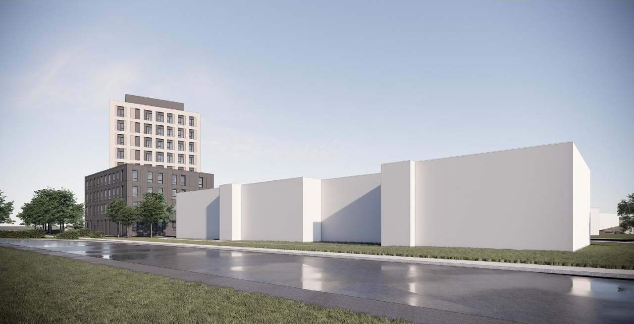 Rendering of building from page 41 of the file '2025-05-27 - Urban Design Brief - D07-12-25-0071'