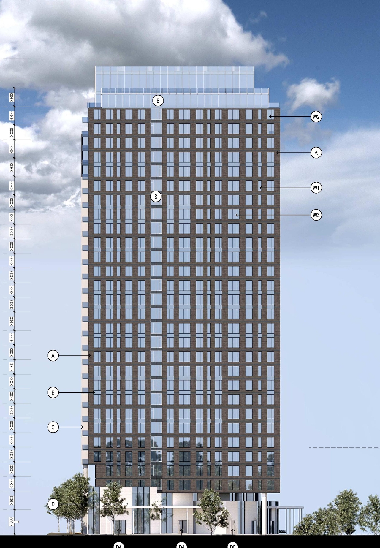 Rendering of building from page 79 of the file '2026-03-23 - SPA Design Brief - D07-12-25-0073'