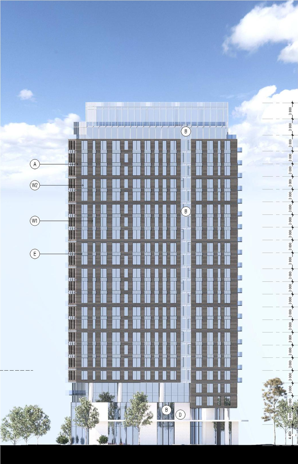 Rendering of building from page 81 of the file '2026-03-23 - SPA Design Brief - D07-12-25-0073'