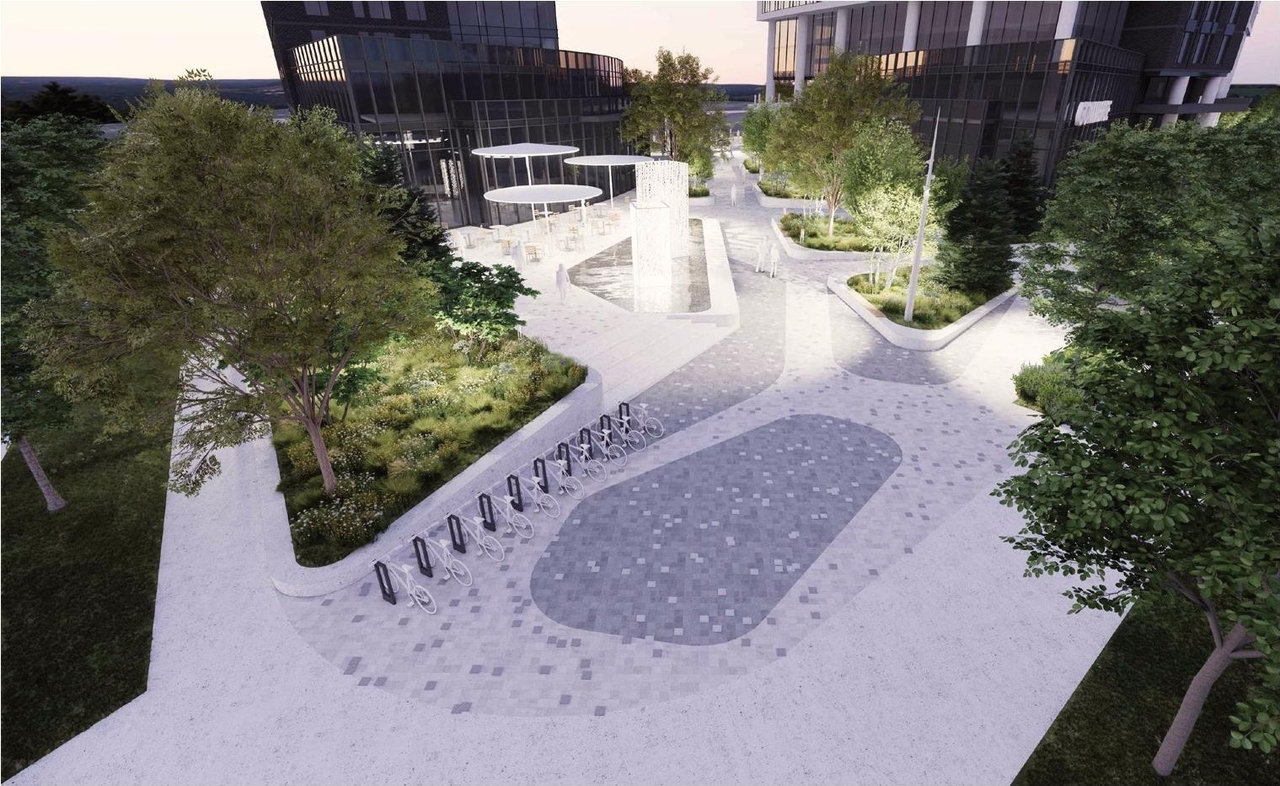 Rendering of building from page 15 of the file '2025-10-07 - Design Brief - D07-12-25-0073'