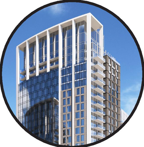 Rendering of building from page 20 of the file '2025-10-07 - Design Brief - D07-12-25-0073'