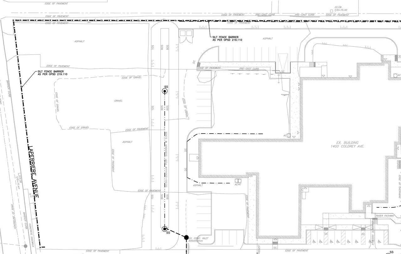 Construction site plan for project from page 4 of the file '2025-08-28 - Design Drawing Set - D07-12-25-0083'