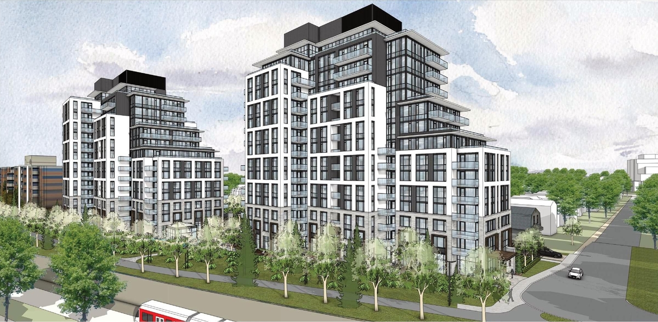 Rendering of building from page 11 of the file '2025-07-16 - Urban Design Brief - D07-12-25-0097'