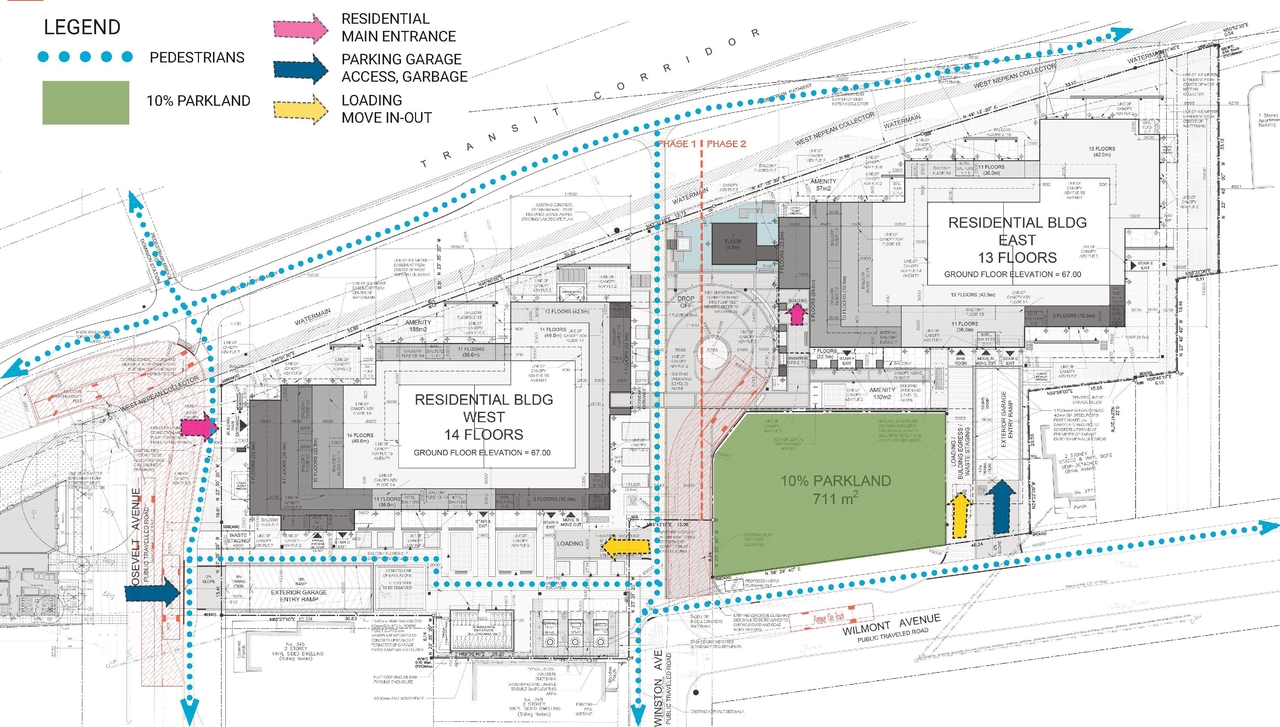 Construction site plan for project from page 16 of the file '2025-09-24 - Urban Design Brief - D07-12-25-0097'