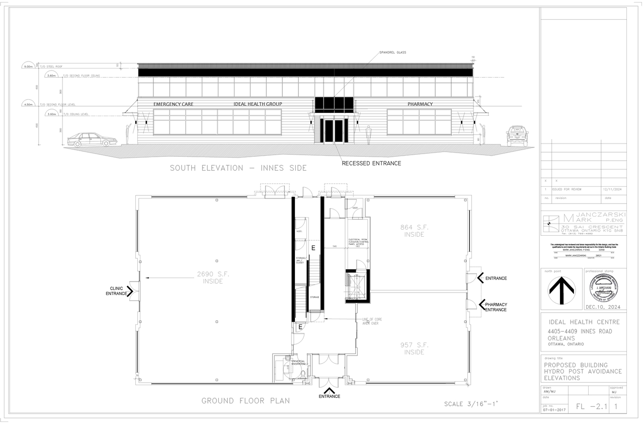 Construction site plan for project from page 1 of the file '2025-07-22 - South Elevation and Floor Plan - D07-12-25-0099'