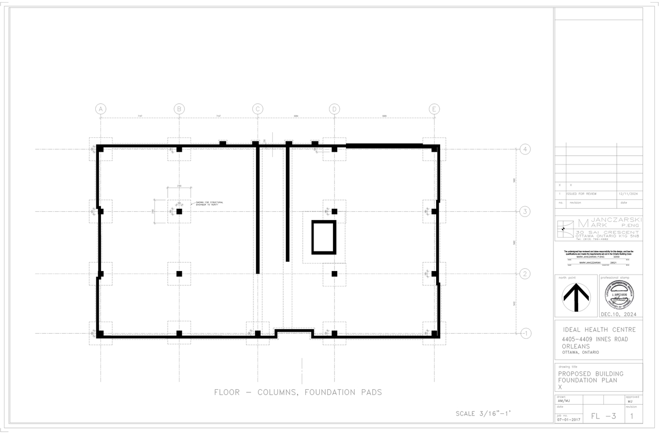 Construction site plan for project from page 1 of the file '2025-07-22 - Foundation Floor Plan - D07-12-25-0099'