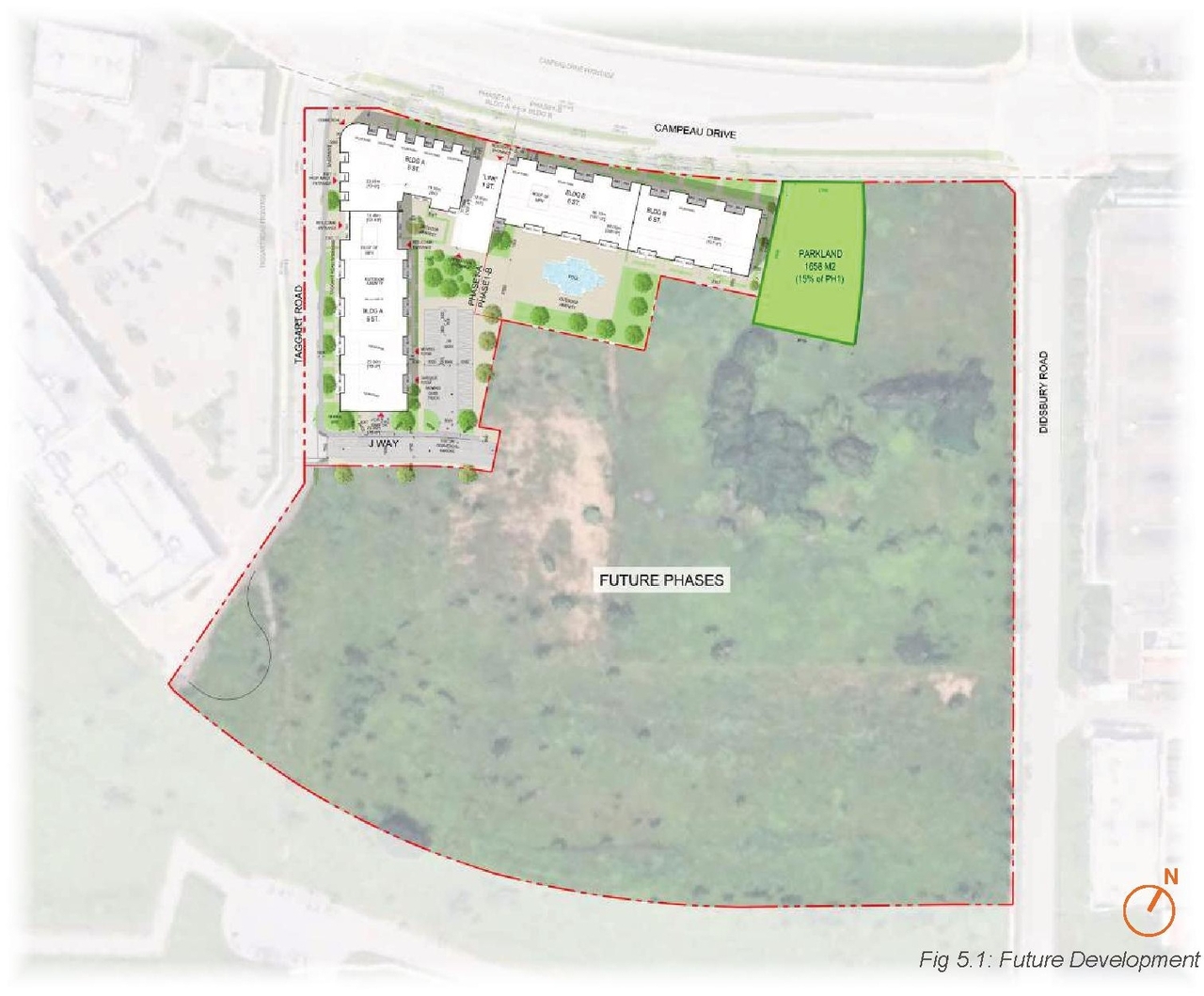 Construction site plan for project from page 39 of the file '2025-07-25 - Urban Design Brief - D07-12-25-0103'