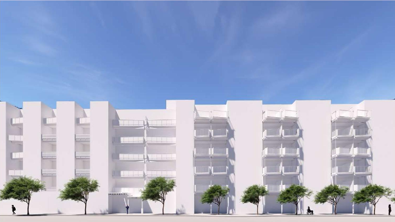 Rendering of building from page 45 of the file '2025-07-25 - Urban Design Brief - D07-12-25-0103'