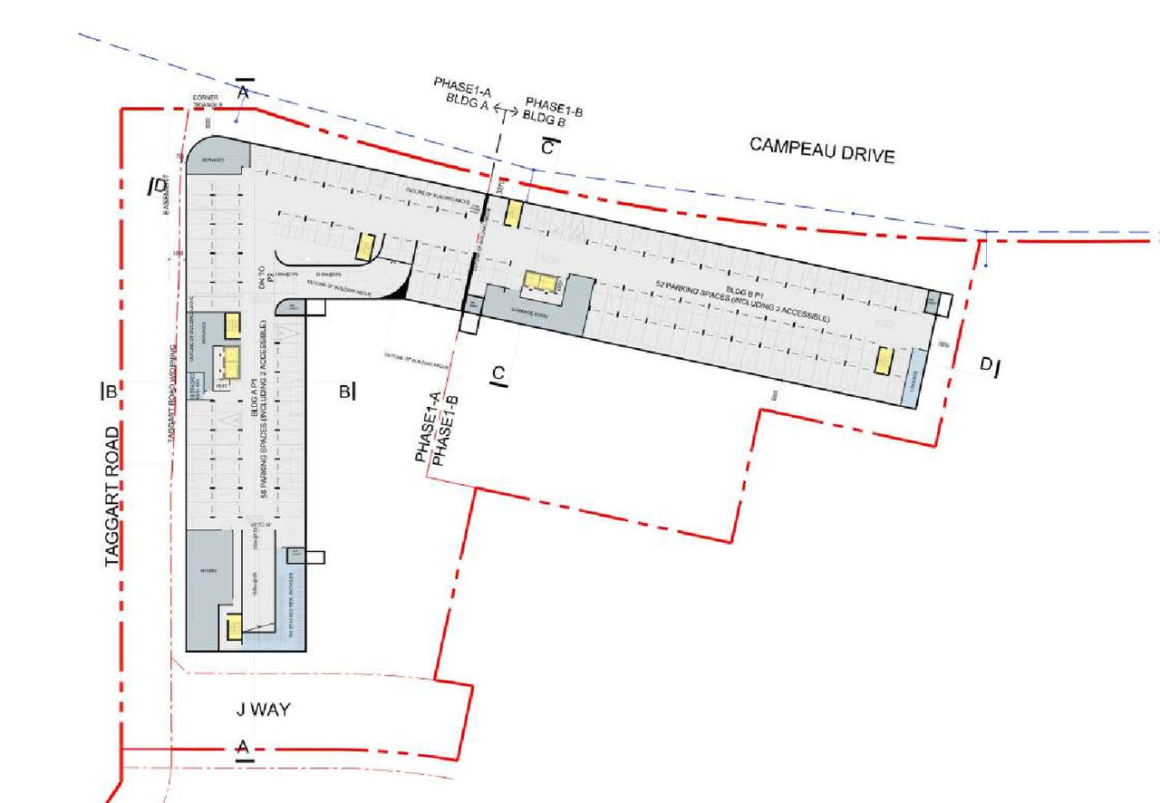 Construction site plan for project from page 47 of the file '2025-07-25 - Urban Design Brief - D07-12-25-0103'