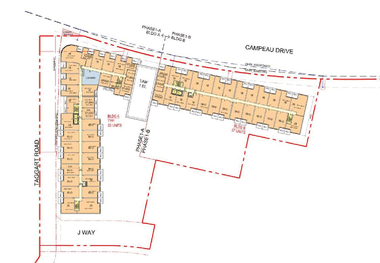 Floor plan for project from page 50 of the file '2025-07-25 - Urban Design Brief - D07-12-25-0103'