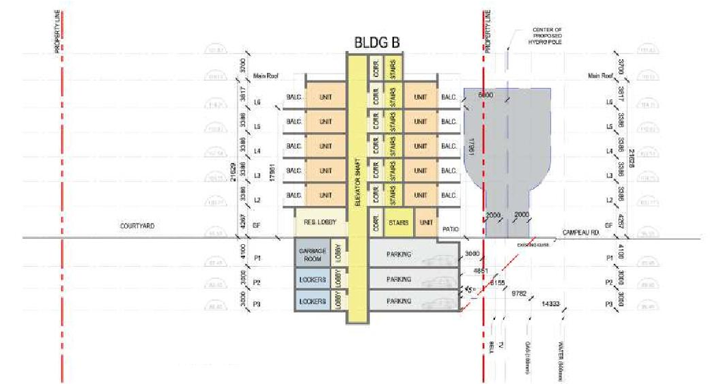 Construction site plan for project from page 53 of the file '2025-07-25 - Urban Design Brief - D07-12-25-0103'