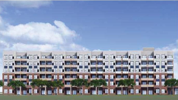Rendering of building from page 67 of the file '2025-07-25 - Urban Design Brief - D07-12-25-0103'