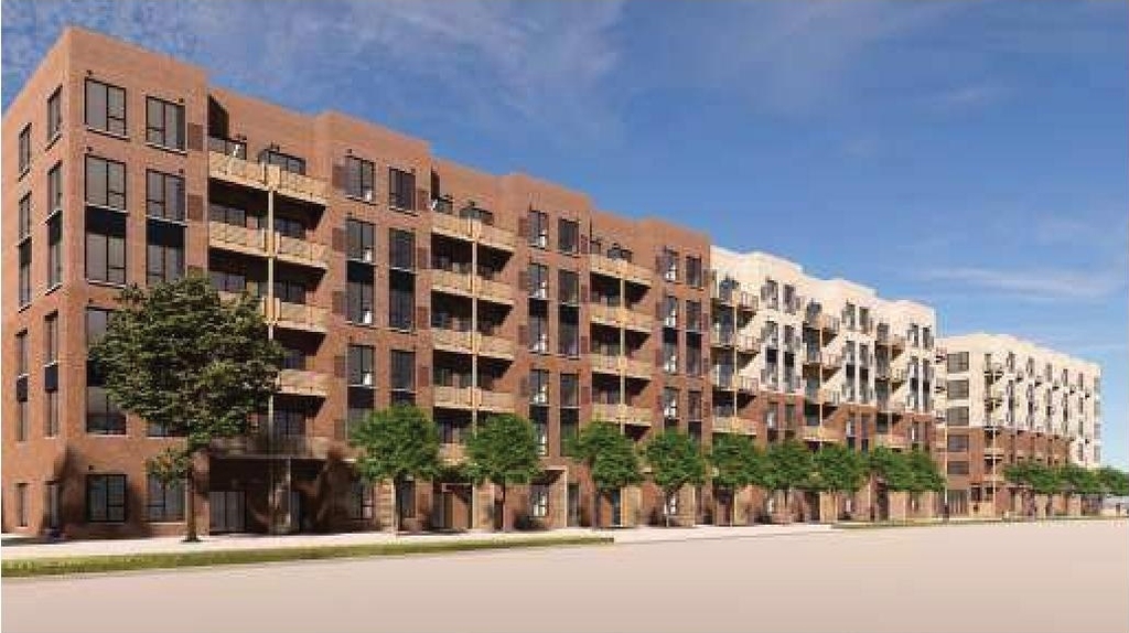 Rendering of building from page 67 of the file '2025-07-25 - Urban Design Brief - D07-12-25-0103'