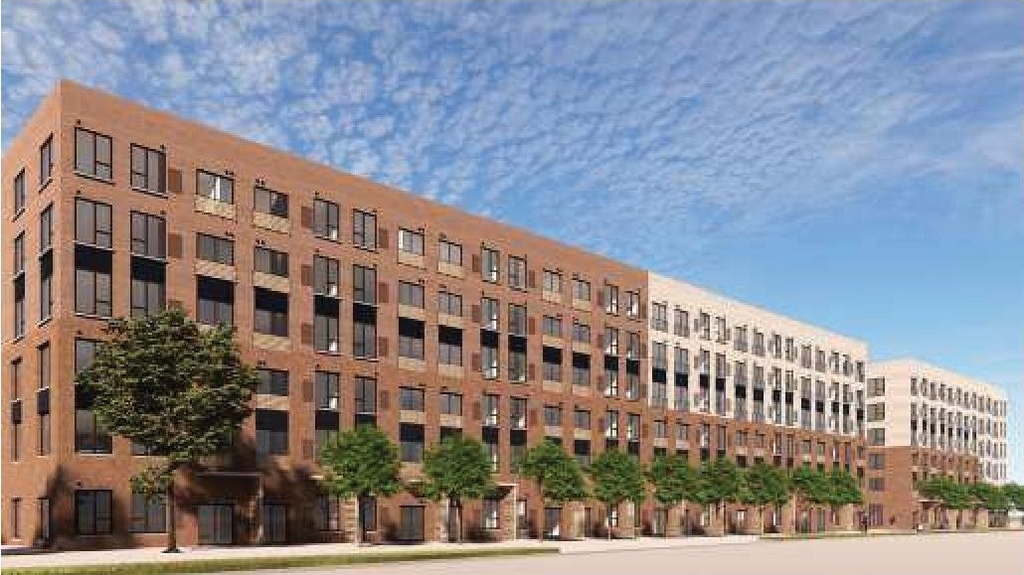 Rendering of building from page 67 of the file '2025-07-25 - Urban Design Brief - D07-12-25-0103'