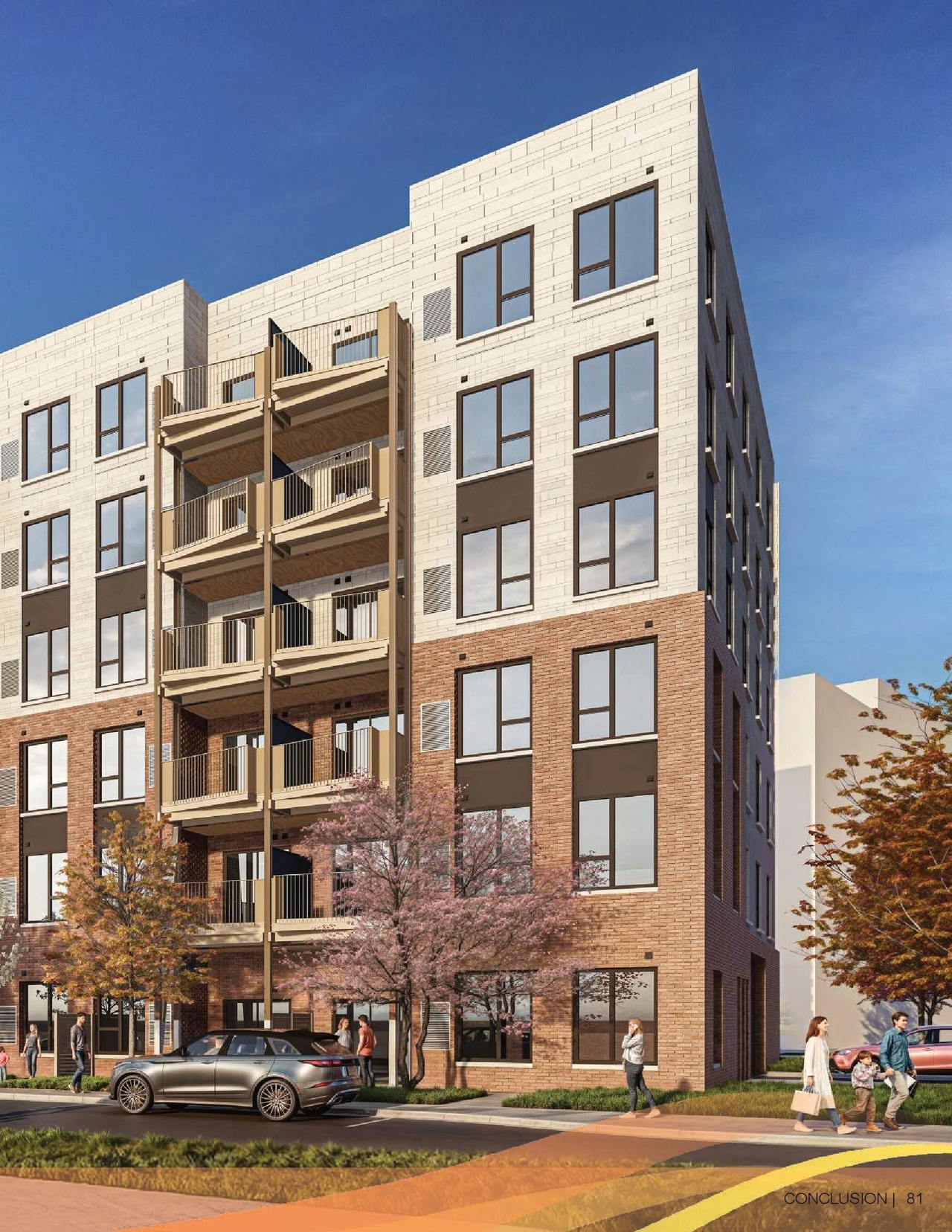 Rendering of building from page 81 of the file '2025-07-25 - Urban Design Brief - D07-12-25-0103'