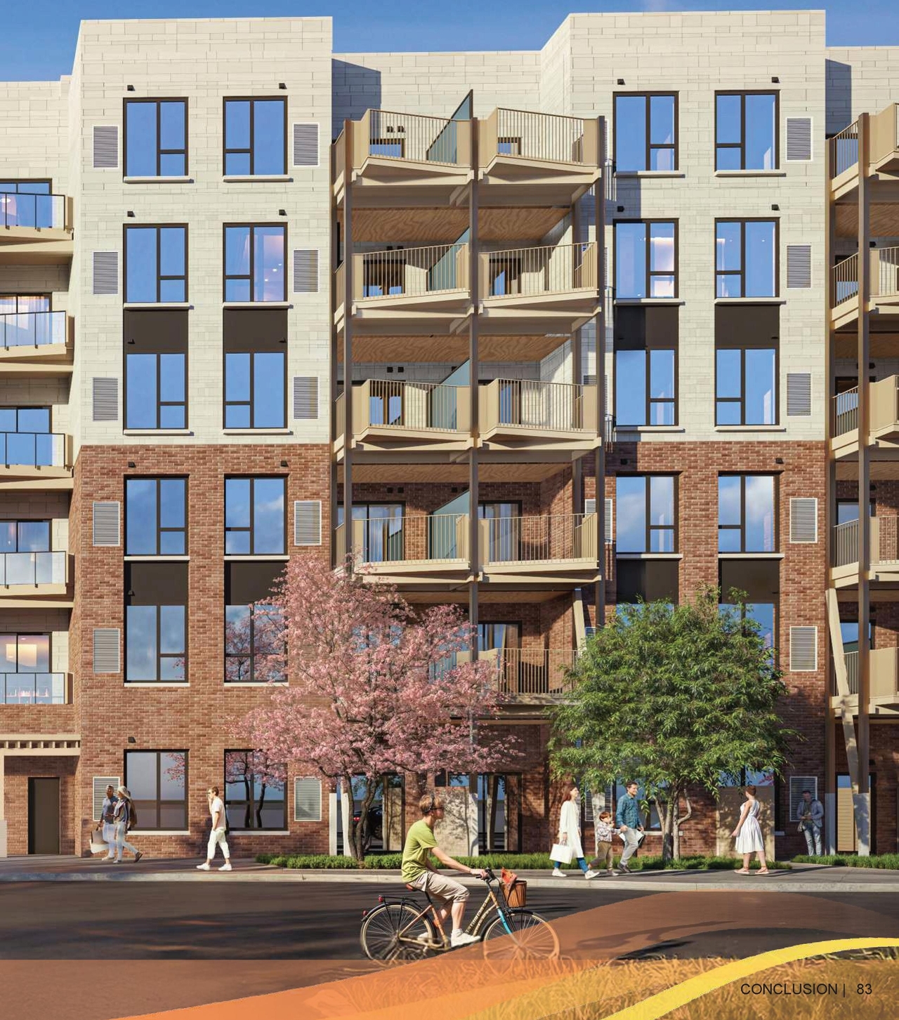 Rendering of building from page 83 of the file '2025-07-25 - Urban Design Brief - D07-12-25-0103'