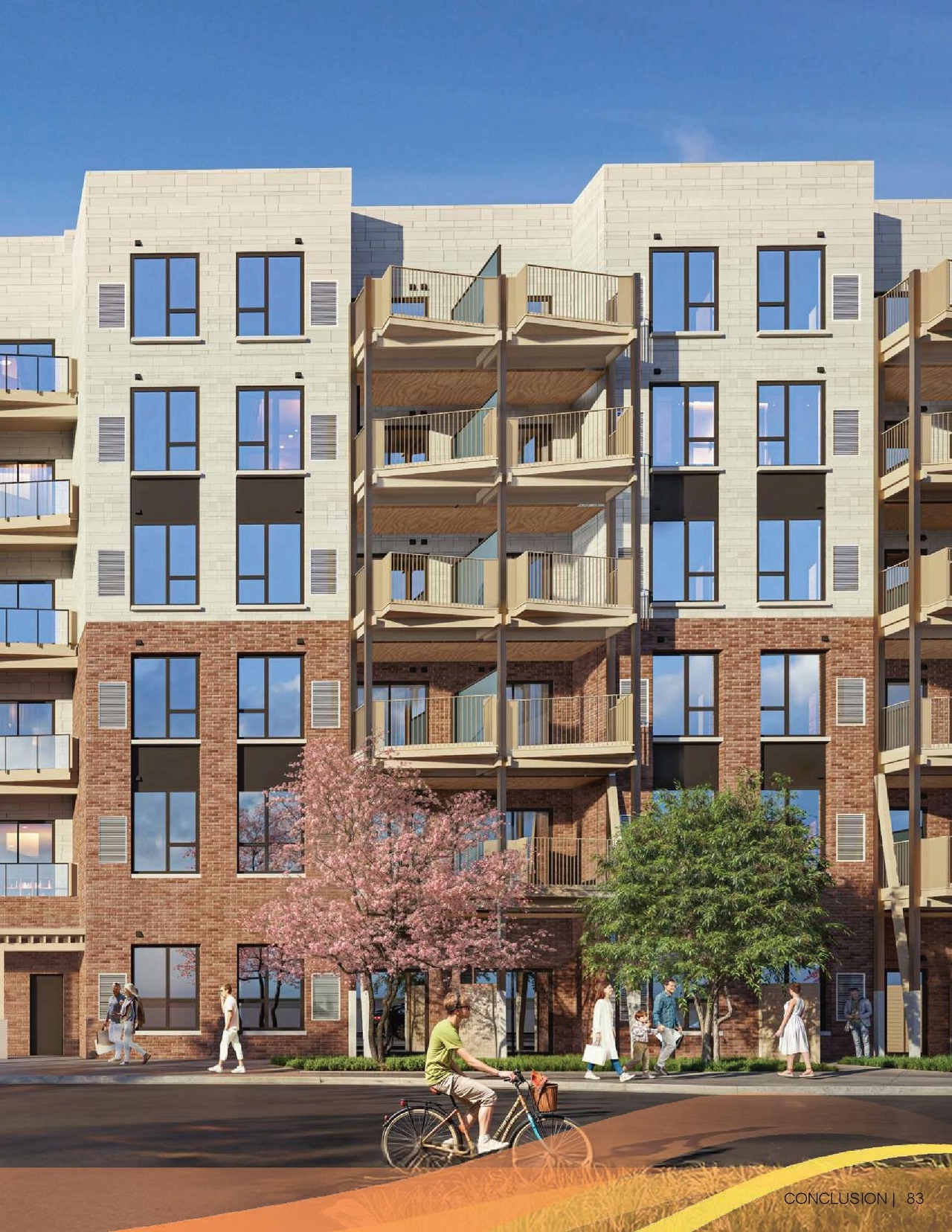 Rendering of building from page 83 of the file '2025-07-25 - Urban Design Brief - D07-12-25-0103'