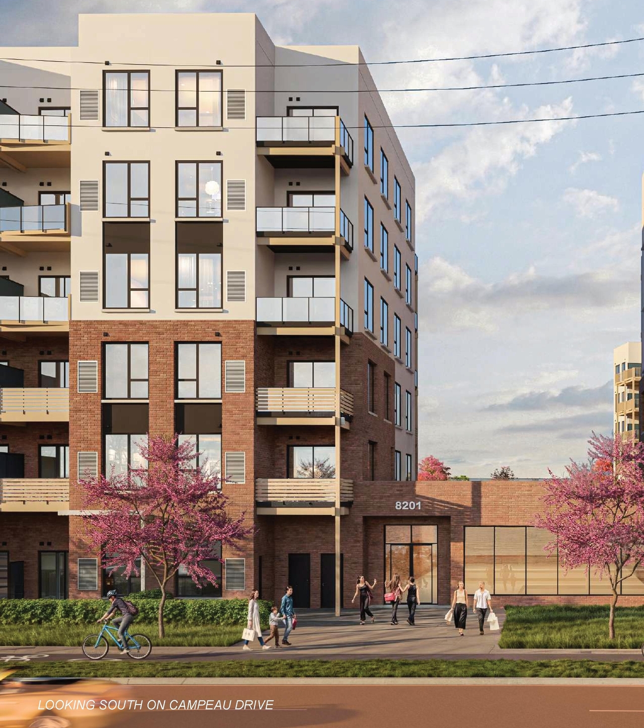 Rendering of building from page 84 of the file '2025-07-25 - Urban Design Brief - D07-12-25-0103'