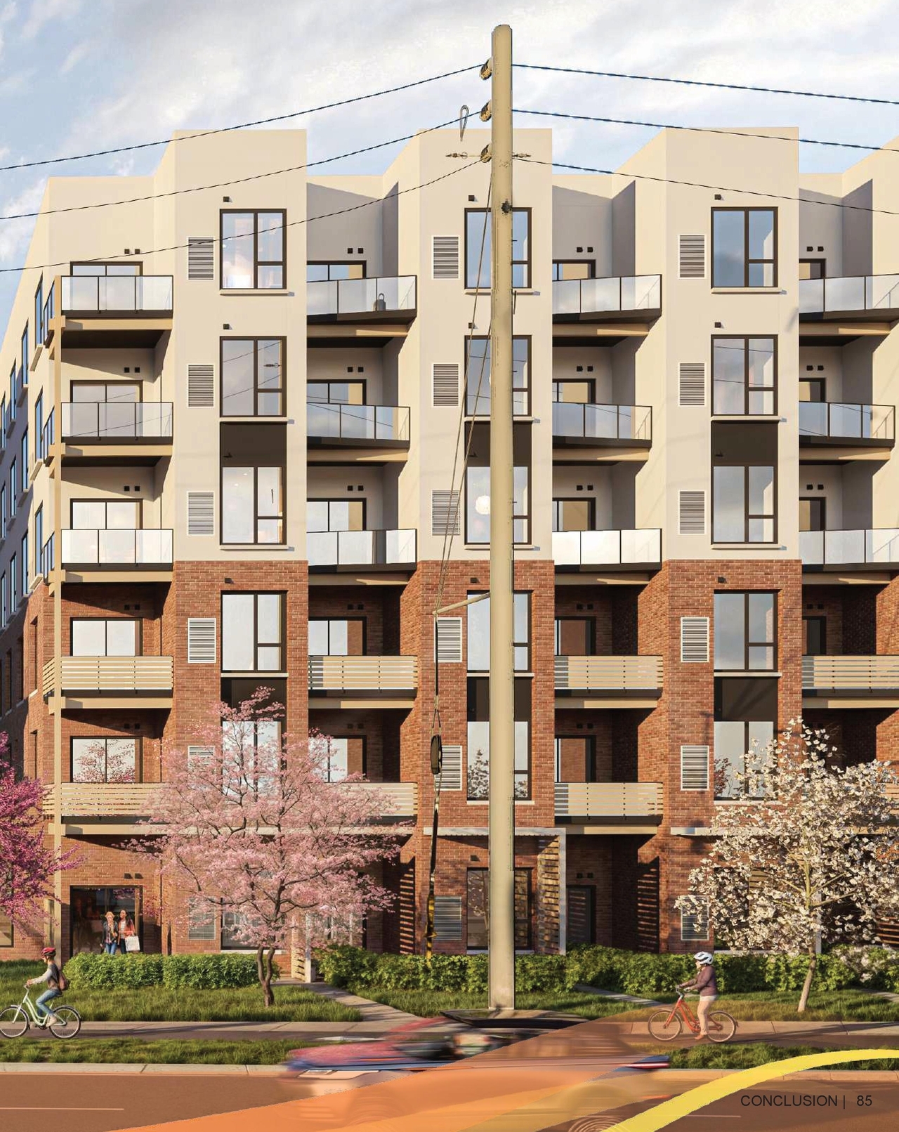 Rendering of building from page 85 of the file '2025-07-25 - Urban Design Brief - D07-12-25-0103'