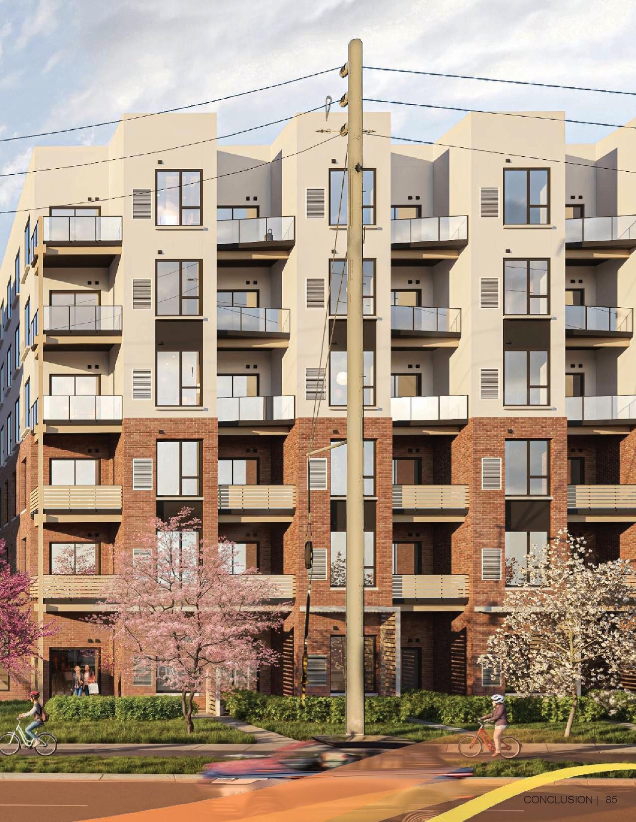 Rendering of building from page 85 of the file '2025-07-25 - Urban Design Brief - D07-12-25-0103'