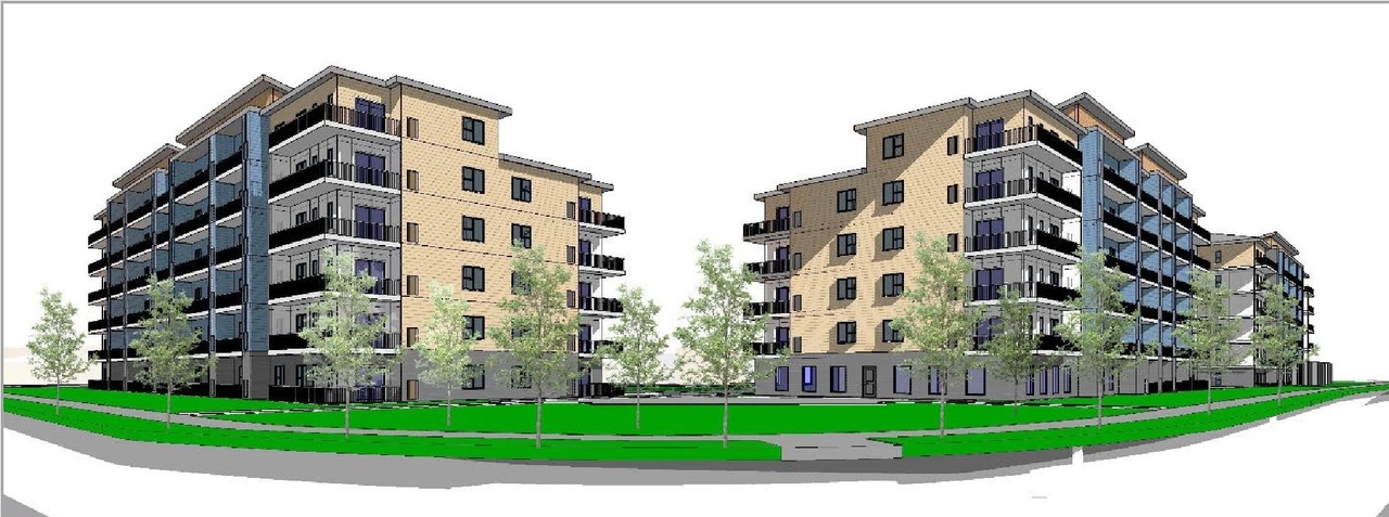 Rendering of building from page 5 of the file '2025-07-25 - Urban Design Brief - D07-12-25-0104'