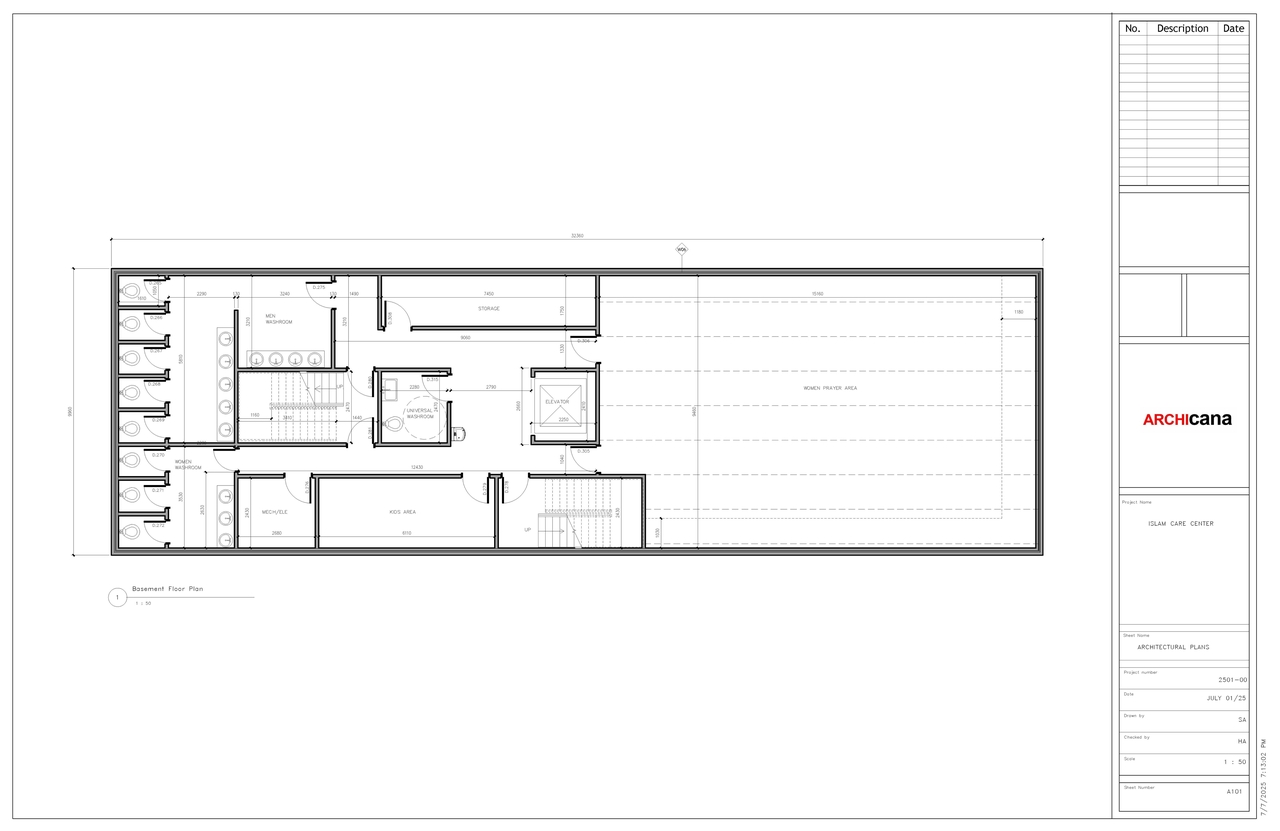 Floor plan for project from page 1 of the file '2025-07-28 - Elevations & Floor Plans - D07-12-25-0105'