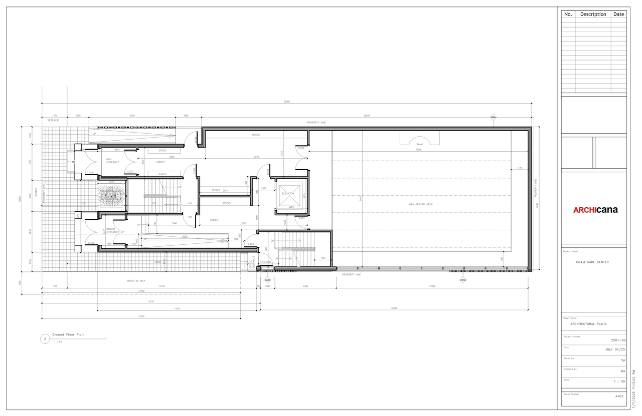 Floor plan for project from page 2 of the file '2025-07-28 - Elevations & Floor Plans - D07-12-25-0105'