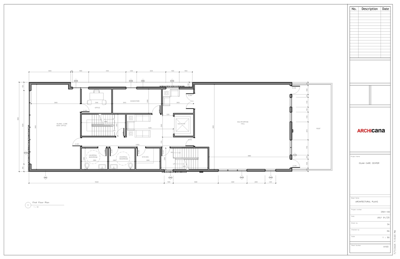 Floor plan for project from page 3 of the file '2025-07-28 - Elevations & Floor Plans - D07-12-25-0105'