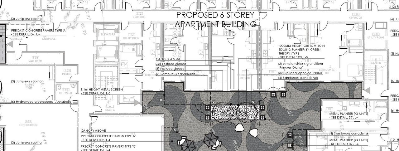 Construction site plan for project from page 25 of the file '2025-11-07 - Urban Design Review Panel - -D07-12-25-0106'