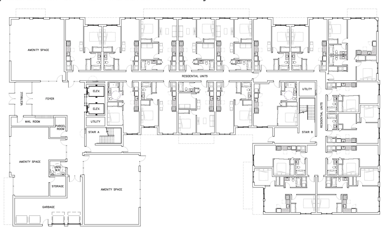 Floor plan for project from page 18 of the file '2025-07-30 - Urban Design Review Panel - D07-12-25-0106'