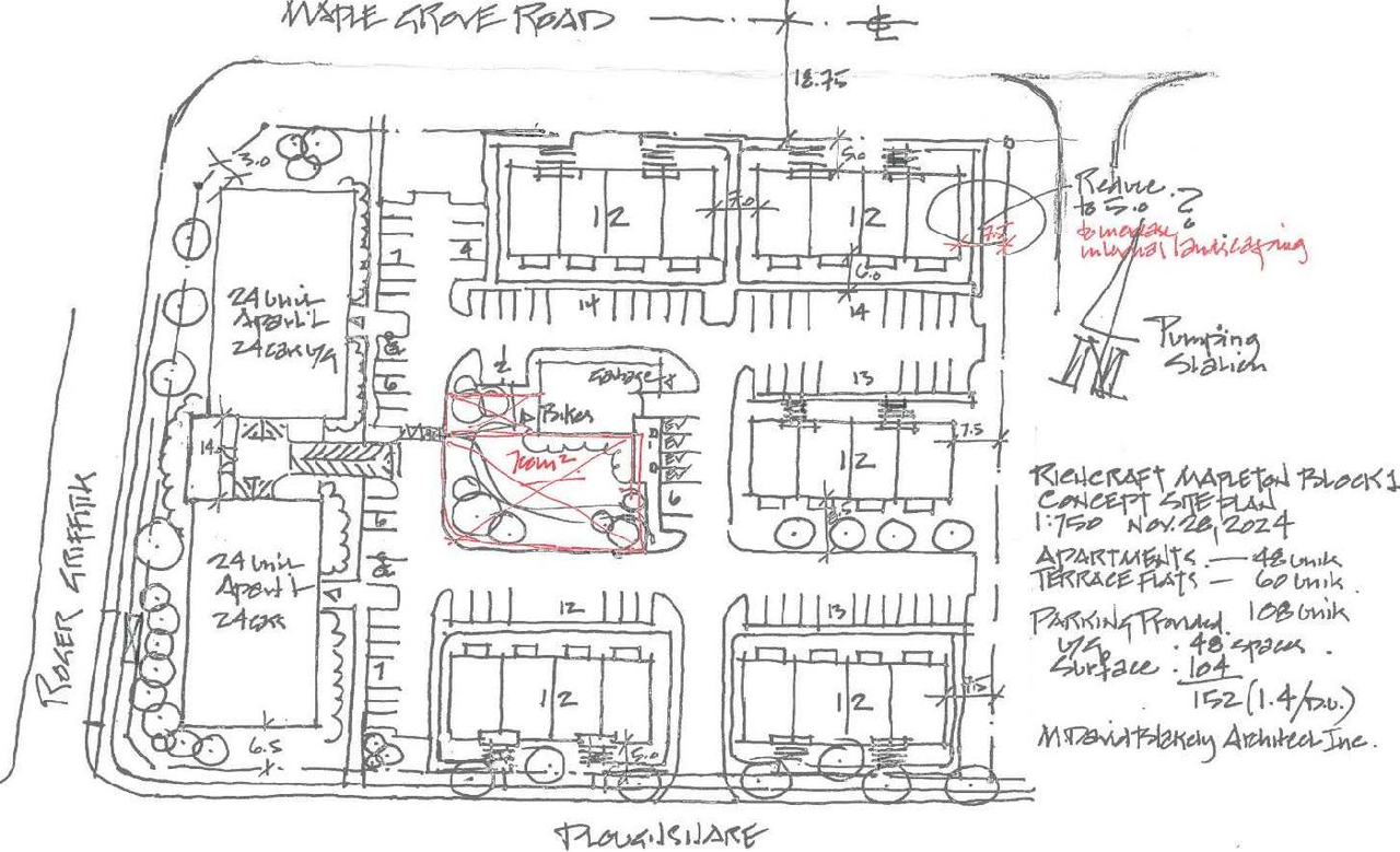 Construction site plan for project from page 3 of the file '2025-08-01 - Urban Design Brief - D07-12-25-0108'