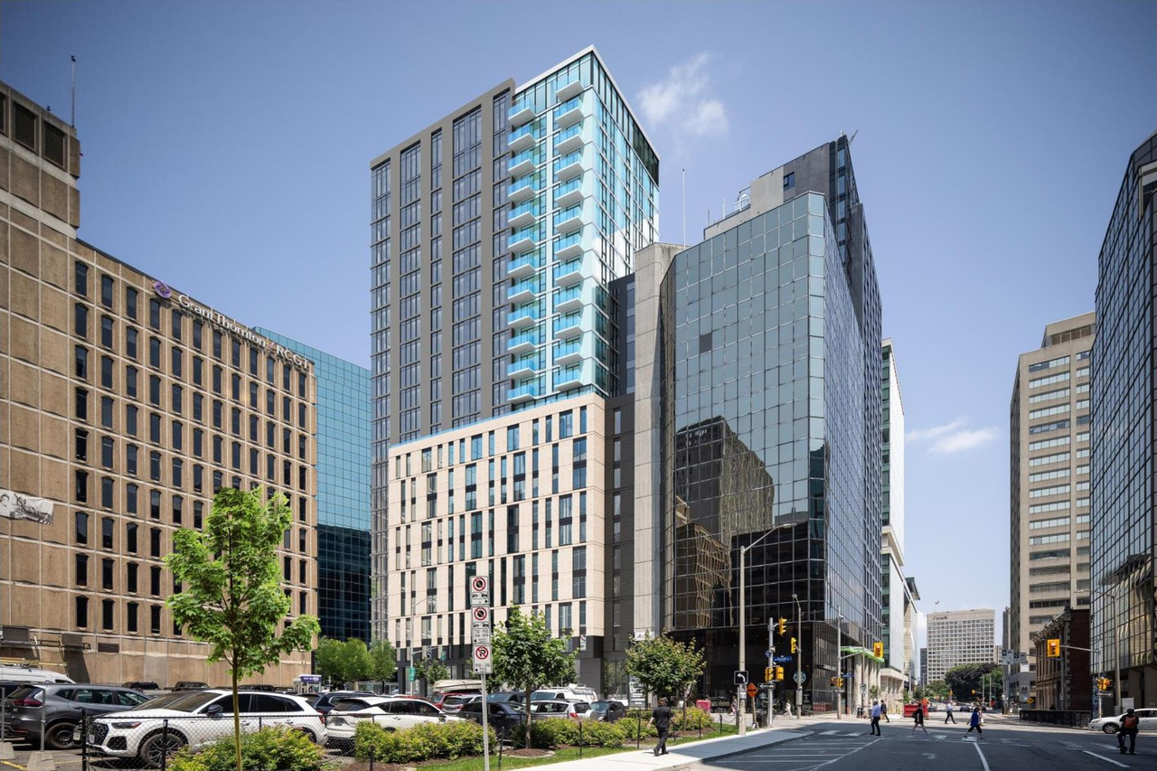 Rendering of building from page 30 of the file '2025-08-06 - Urban Design Review Panel Report - D07-12-25-0112'