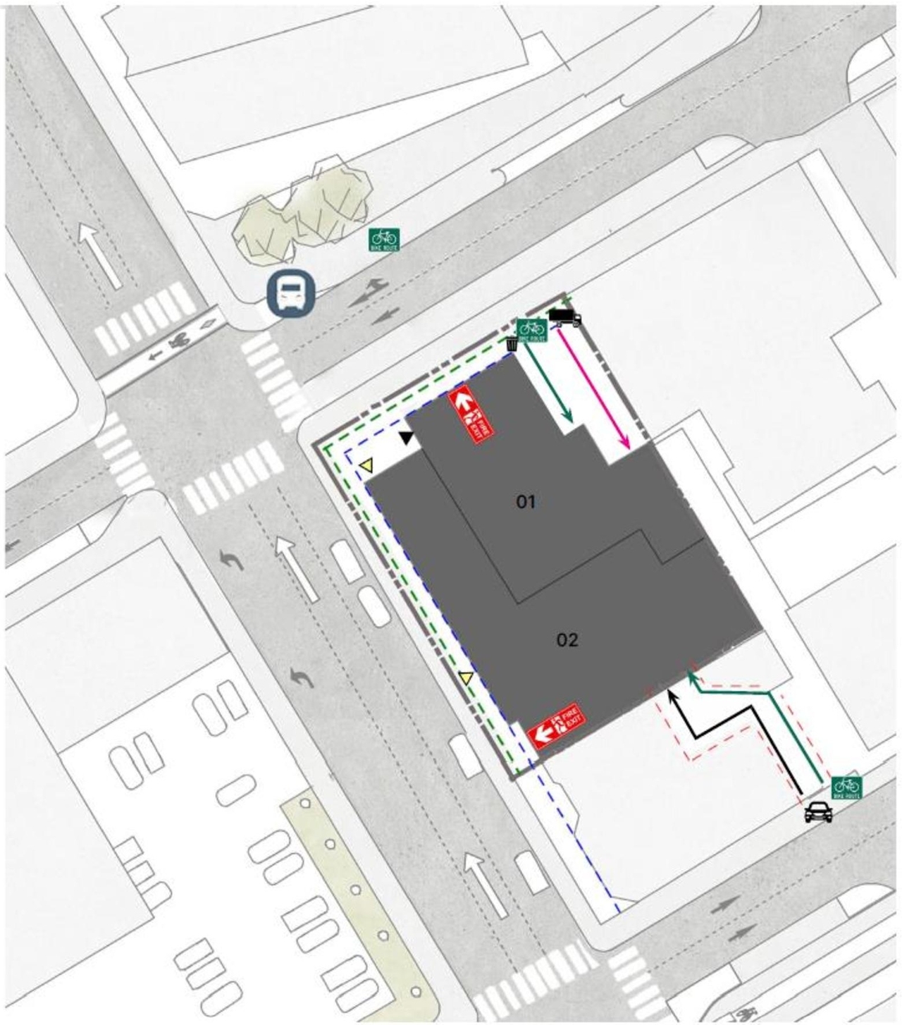 Construction site plan for project from page 47 of the file '2025-08-06 - Urban Design Review Panel Report - D07-12-25-0112'