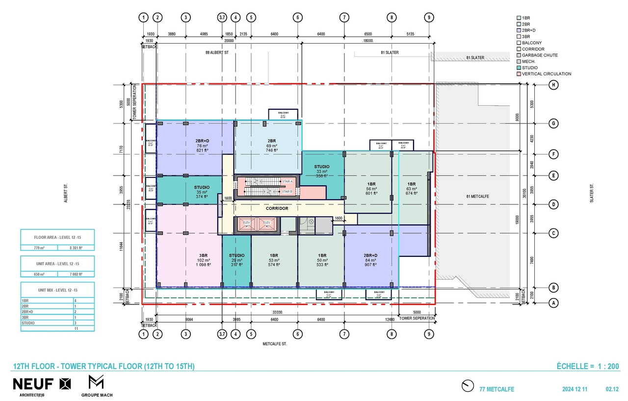 Construction site plan for project from page 56 of the file '2025-08-06 - Urban Design Review Panel Report - D07-12-25-0112'