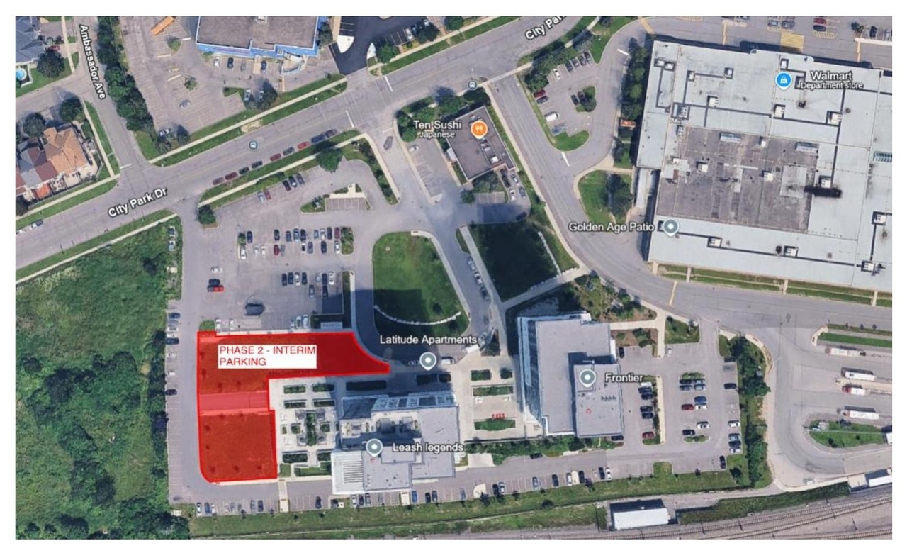 Construction site plan for project from page 1 of the file '2026-02-13 - Interim Parking Design Review - D07-12-25-0120'