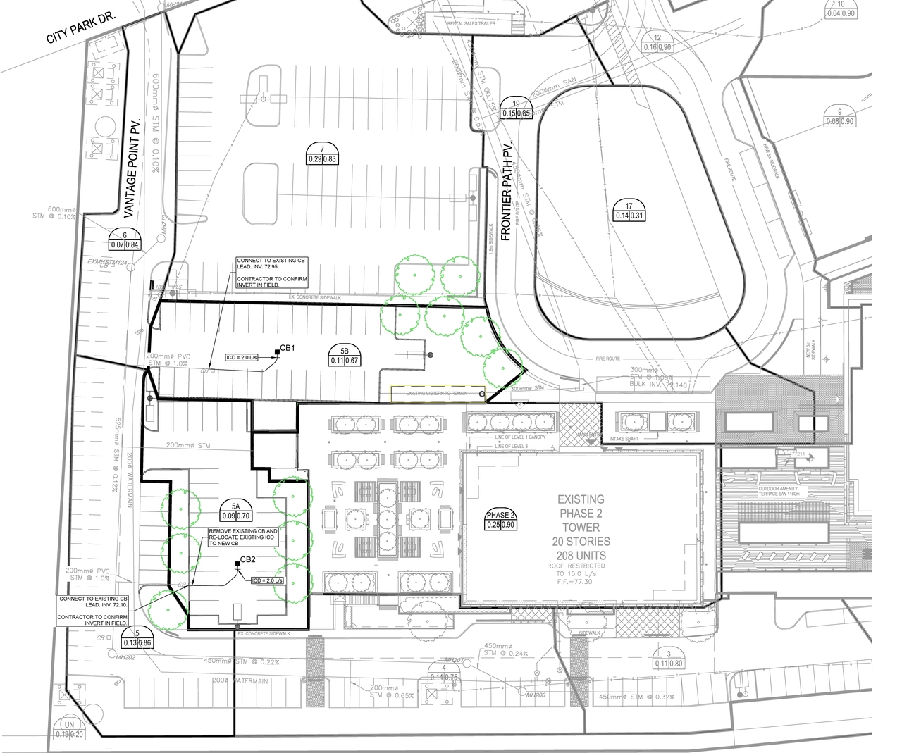 Construction site plan for project from page 12 of the file '2026-02-13 - Interim Parking Design Review - D07-12-25-0120'