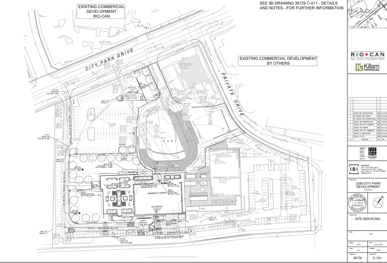 Construction site plan for project from page 4 of the file '2026-02-13 - Interim Parking Design Review - D07-12-25-0120'