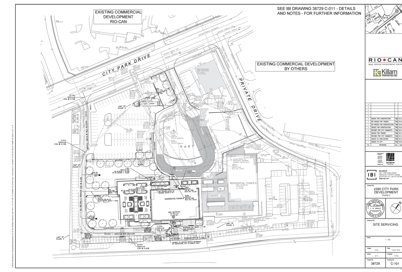 Construction site plan for project from page 4 of the file '2026-02-13 - Interim Parking Design Review - D07-12-25-0120'
