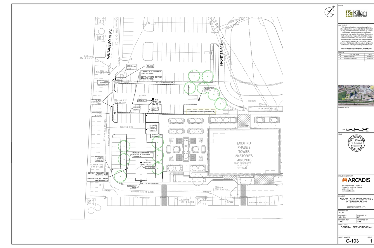 Construction site plan for project from page 6 of the file '2026-02-13 - Interim Parking Design Review - D07-12-25-0120'