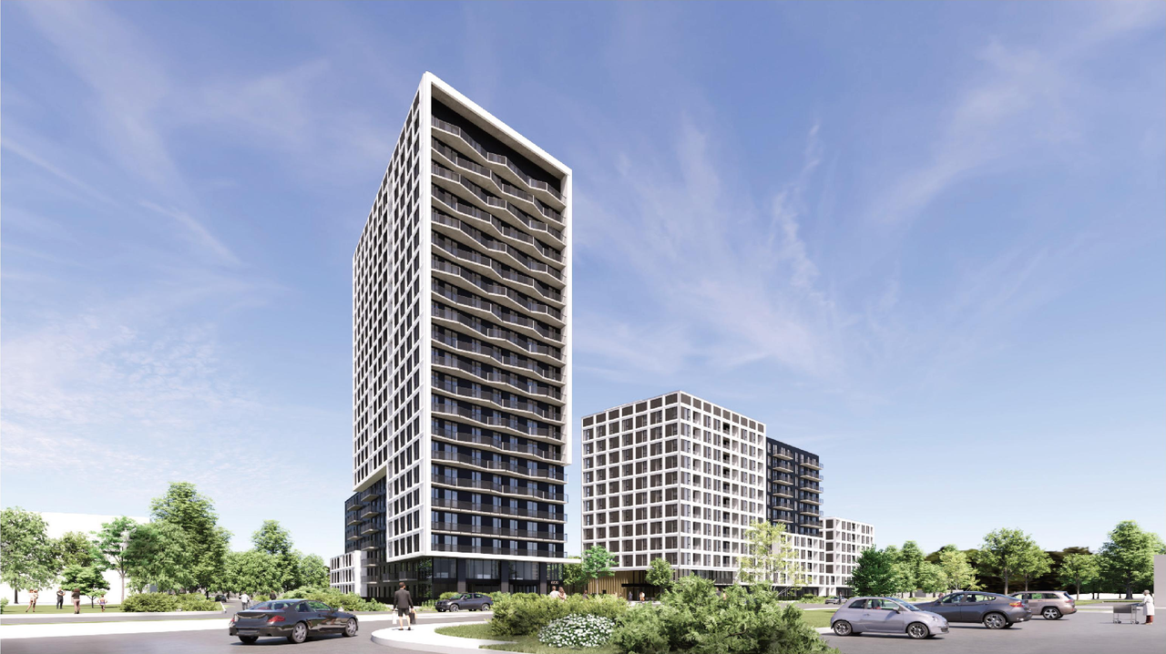 Rendering of building from page 41 of the file '2025-09-02 - Urban Design Review Panel Report - D07-12-25-0121'