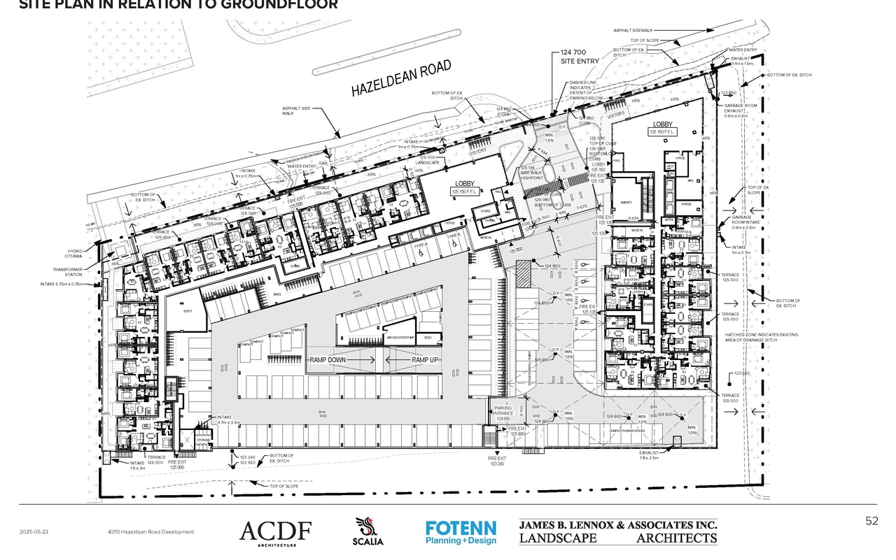 Construction site plan for project from page 59 of the file '2025-09-02 - Urban Design Review Panel Report - D07-12-25-0121'