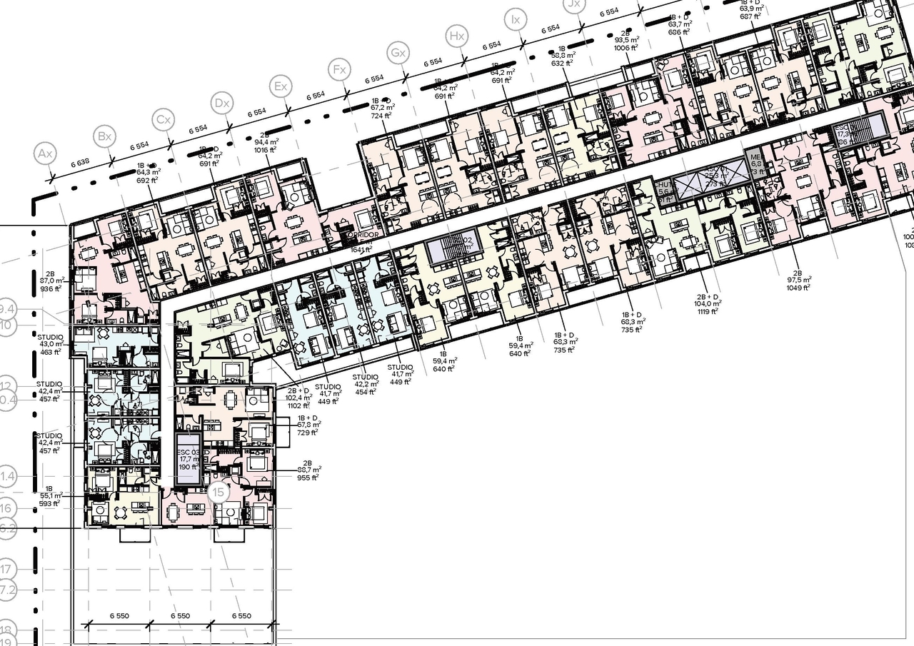 Floor plan for project from page 64 of the file '2025-09-02 - Urban Design Review Panel Report - D07-12-25-0121'