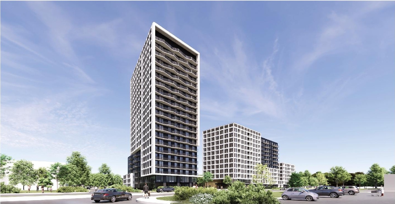 Rendering of building from page 32 of the file '2025-09-02 - Design Brief - D07-12-25-0121'