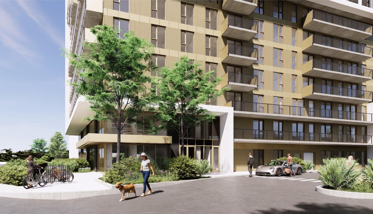 Rendering of building from page 47 of the file '2025-09-02 - Design Brief - D07-12-25-0121'