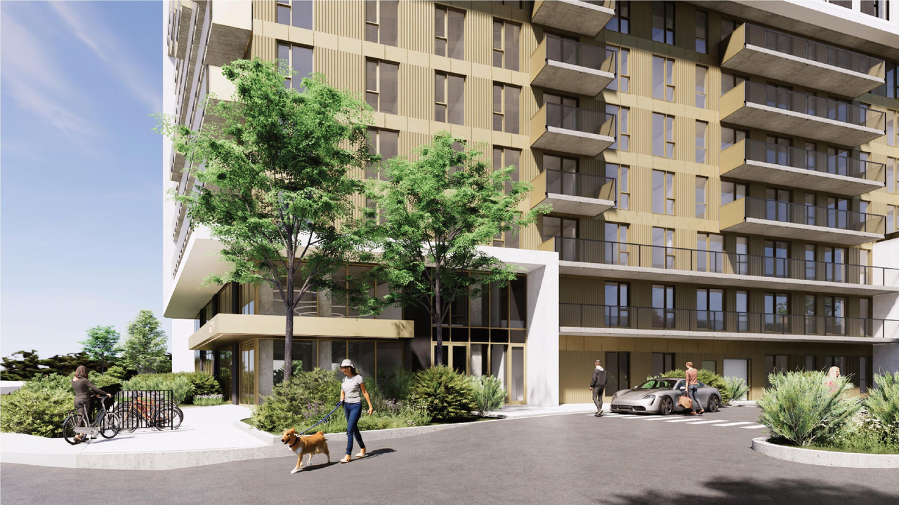 Rendering of building from page 47 of the file '2025-09-02 - Design Brief - D07-12-25-0121'