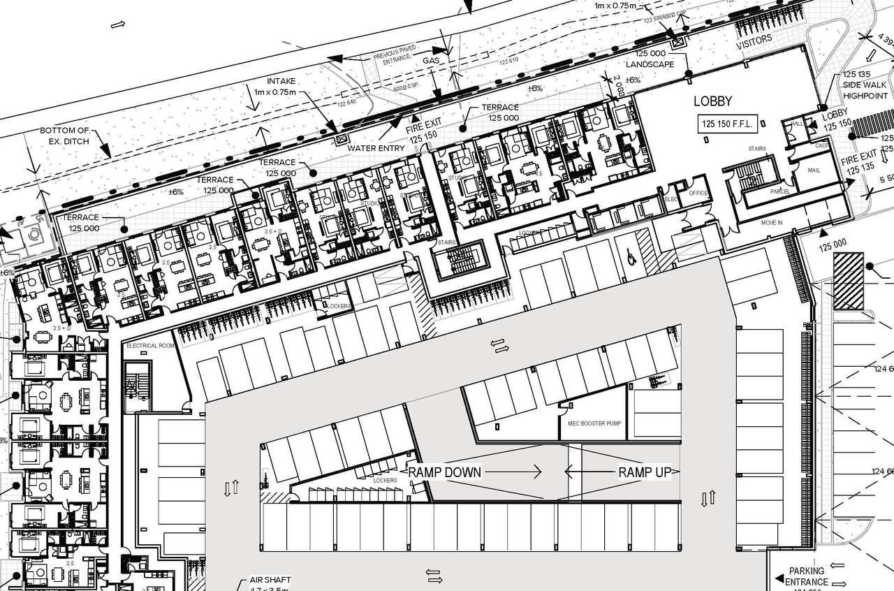 Construction site plan for project from page 57 of the file '2025-09-02 - Design Brief - D07-12-25-0121'