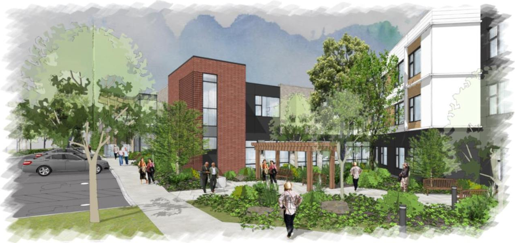 Rendering of building from page 6 of the file '2025-10-02 - Urban Design Brief - D07-12-25-0133'