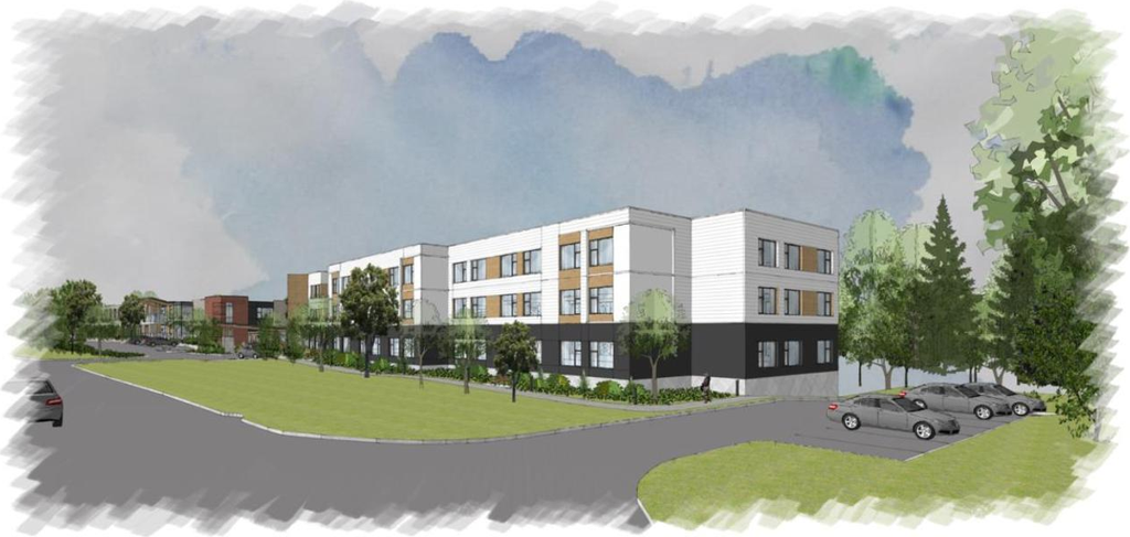 Rendering of building from page 7 of the file '2025-10-02 - Urban Design Brief - D07-12-25-0133'