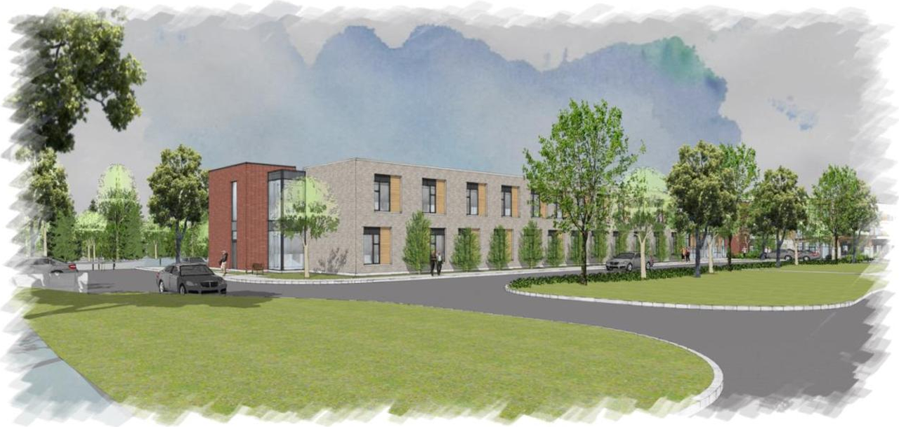 Rendering of building from page 8 of the file '2025-10-02 - Urban Design Brief - D07-12-25-0133'